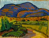 Reinhold Kündig, Südliche Landschaft, recto. - Landschaft mit Dorf, verso, Circa 1912, Oil on canvas