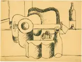 Le Corbusier, Nature morte à la guitare, à la pile d'assiettes et au livre
