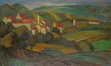 Roger de La Fresnaye, Paysage de La Ferté-sous-Jouarre, 1912, Oil on canvas, mounted on painting cardboard