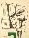 Le Corbusier, UBU, 1963, Ink and collage in green and purple