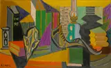 André Lhote, La Lampe - Objets de mélancolie, 1946, Oil on canvas