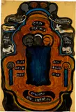 Otto Meyer-Amden, Religiöses Sinnbild - Das Reich wurde genommen und den Heiden gegeben, Circa 1915, Oil paints and brushes in ink
