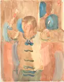 Otto Meyer-Amden, Knabe mit Musikinstrument, Circa 1928-1932, Watercolour