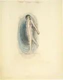 Schreitender Jüngling, nach links by Otto Meyer-Amden, Circa 1928-1932, Pen and colour pencil drawing, sold Sep 2021