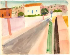 Louis Moilliet, Strasse in Sitges IV, 1930, Watercolour