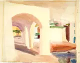 Louis Moilliet, Puerto de la Selva de Mar, Nordspanien II, 1930, Watercolour over light preliminary drawing in pencil