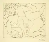 Pablo Picasso, Minotaure et femme faisant l'amour, Boisgeloup, 18 June 1933, Drypoint