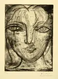 Pablo Picasso, Portrait de Marie-Thérèse de face, Paris, 4 February 1934, Line and surface etching, reworked with drypoint