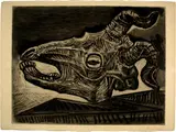 Pablo Picasso, Crâne  de chèvre sur la table, Paris, 17-20 January 1953, Aquatint