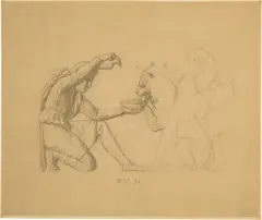 Georges Seurat, Le griffon altéré, 1875-1876, Pencil drawing