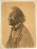 Karl Stauffer-Bern, Studie zu einem Mann mit Fliege, 1876, Charcoal drawing