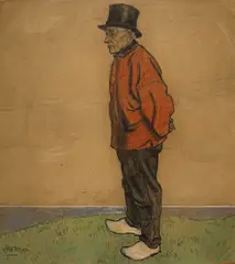Jan Toorop, Alter Mann von Katwijk, Circa 1901, Chalk, charcoal, pastel