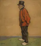 Jan Toorop, Alter Mann von Katwijk, Circa 1901, Chalk, charcoal, pastel