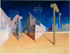 Otto Tschumi, Südliche Architektur, 1943, Tempera and Pastel