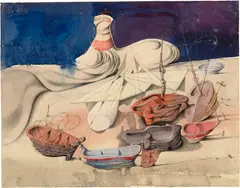 Otto Tschumi, Die Muschelschiffe, 27 September 1946, Tempera and chalk