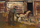Edouard Vallet, La rentrée des moutons, 1912, Oil on cardboard