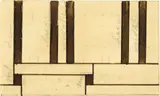 Georges Vantongerloo, Study for 13478/15 brown, greenish, red green, 1937, Gouache on invitation card