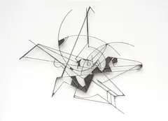 Walter Bodmer, Metallrelief, 1968, Metal relief, mounted on white painted wooden plate