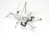 Walter Bodmer, Metallrelief, 1968, Metal relief, mounted on white painted wooden plate