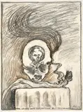 Vom Leiden der Dichtung als Zeichnung by Günter Brus, 1979, Drawing in brown and pencil, sold Sep 2021