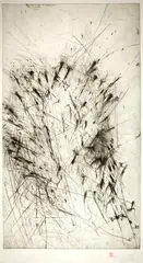 Rolf Iseli, Nagelkopf, 1981, Etching, reworked with the drypoint