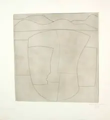 Euboea (Vertical) by Ben Nicholson, 1968, Etching, reworked in pencil, sold Sep 2021