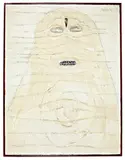 Hans Schärer, Schlafende Madonna, 1970, Oil, mortar, graphite pencil, pebbles, glass and shells on hardboard