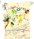 Jean Tinguely, Illustrierter Brief - Lieber Richard, 26 January 1987, Felt-tip pen, gouache, collaged