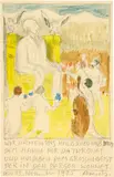 Cuno Amiet, Oscar Miller, auf einem Thron sitzend. Postkarte