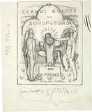 René Victor Auberjonois, La grande Guerre du Sondrebond, 1905, Pencil drawing, slightly wiped, with traces of ink at right margin