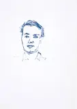 Stephan Balkenhol, Ohne Titel (Männerkopf), 1991, Blue ink