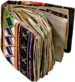 Elsbeth Böniger, Ohne Titel (Skizzenbuch), 2005-2006, Sketchbook with drawings in various techniques and materials, in fabric cover