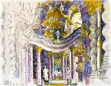 Samuel Buri, Hofkirche (Würzburg), 2001, Pencil drawing, with watercolour