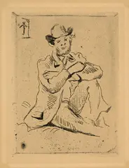Paul Cézanne, Guillaumin au pendu, 1873, Etching