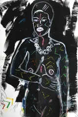Alida tätowiert by Luciano Castelli, 1986, Oil on paper, sold Sep 2021