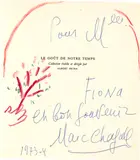 Marc Chagall, Main et bouquet de fleurs, 1973, Colour  pencil drawing