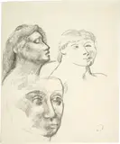 André Derain, Etudes de têtes, Around 1913, Pencil drawing