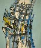 Franz Fedier, Hinauf-Hinab, 1955, Oil on rough canvas