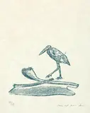Max Ernst, Lewis Carrolls Wunderhorn, Blatt XIX, 1970, Lithograph in blue grey