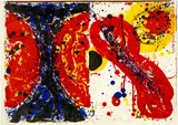 Uncle Sam Loves Marilyn - Ohne Titel by Sam Francis, 1964, 2 colour lithographs printed on one sheet, sold Sep 2021