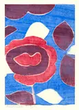 Ferdinand Gehr, Rose blau, 1968, Colour woodcut