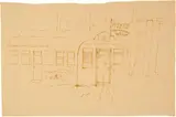 The covered wagon by George Grosz, Around 1933, Drawing in pen and brown ink, sold Sep 2021