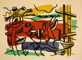 Fernand Léger, Composition aux deux oiseaux, 1954, Colour lithograph