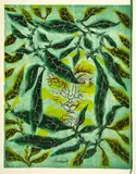 Jean Lurçat, Visage et feuillage, 1950-1960, Colour lithograph