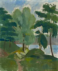 Paysage by Eugène Louis Martin, 1915, Oil on canvas, sold Sep 2021