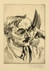 Ludwig Meidner, Portrait, 1919, Etching