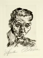 Bildnis Wolf Przygode by Ludwig Meidner, Around 1920, Drypoint, sold Sep 2021