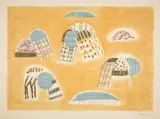 Zoran Mušič, Donne delle isole, 1955, Colour lithograph