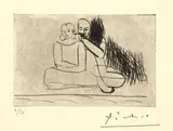 Pablo Picasso, Couple au bord de l'eau, Paris, 17 November 1925, Drypoint