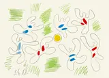 Football by Pablo Picasso, Cannes, 3 June 1961, Colour lithograph, sold Sep 2021